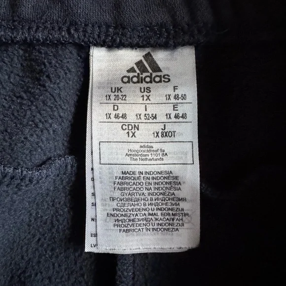 Adidas 3-Stripes Fleece Joggers Black Soft Knit Sweatpants Streetwear Size 1X - Picture 5 of 5